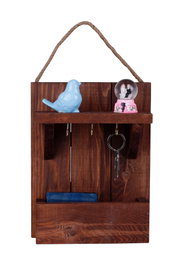 Aberto Design Llavero de madera con bolsillo Nogal